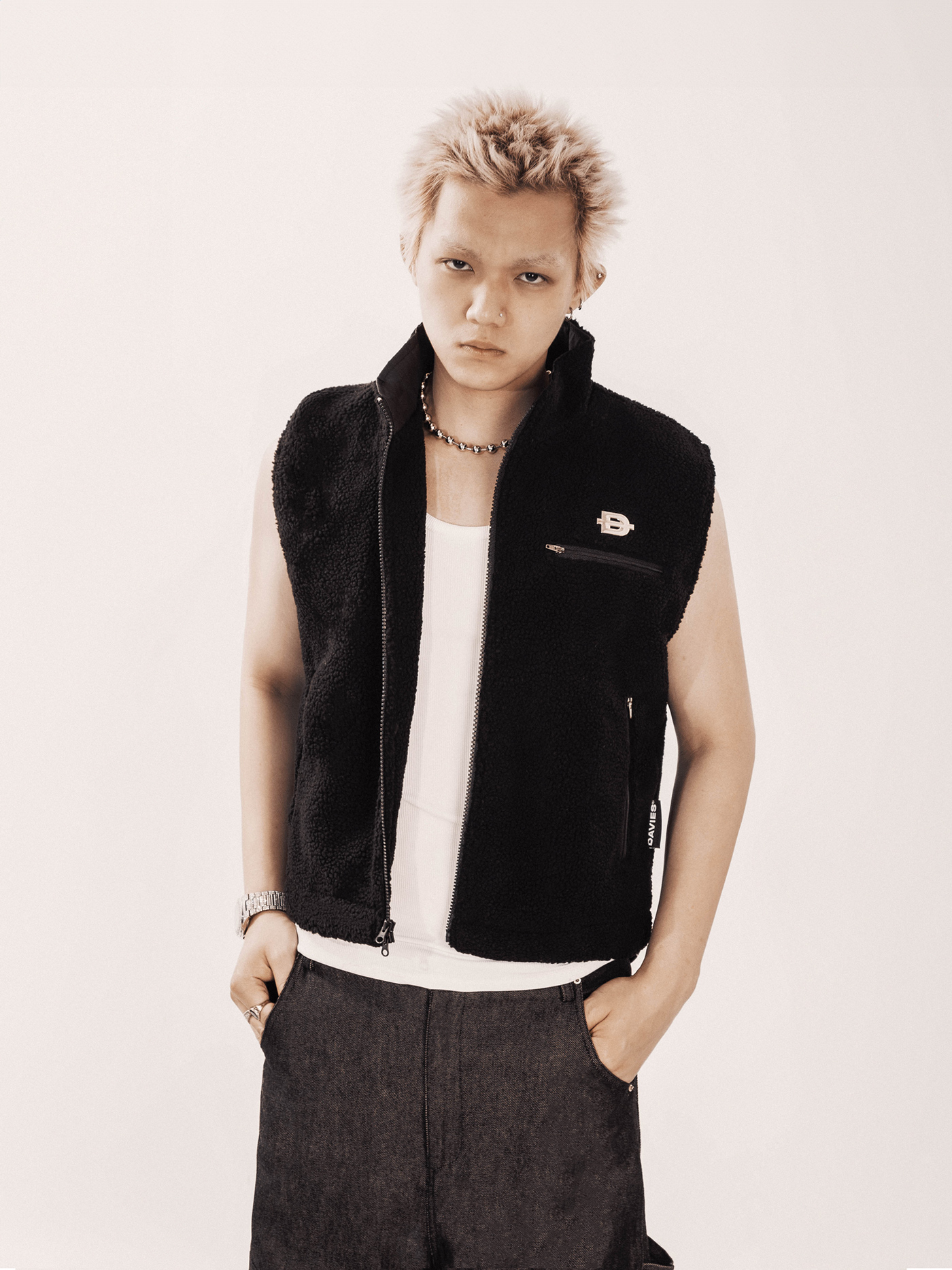 DSW Fleece Zip-Up Vest Jacket