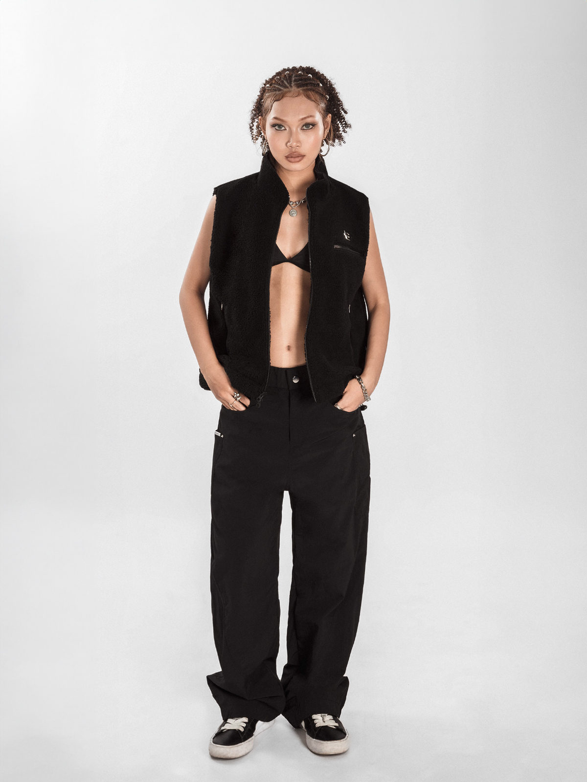 DSW Fleece Zip-Up Vest Jacket