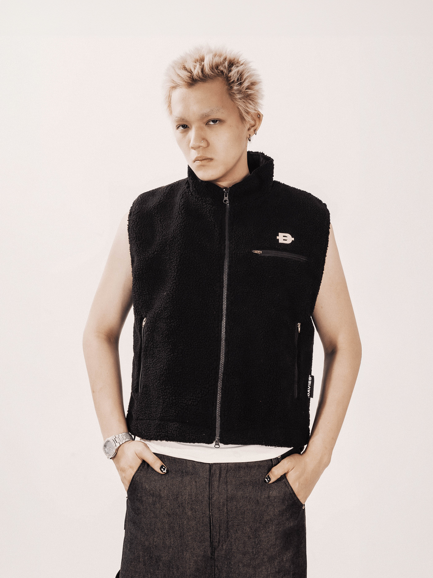DSW Fleece Zip-Up Vest Jacket