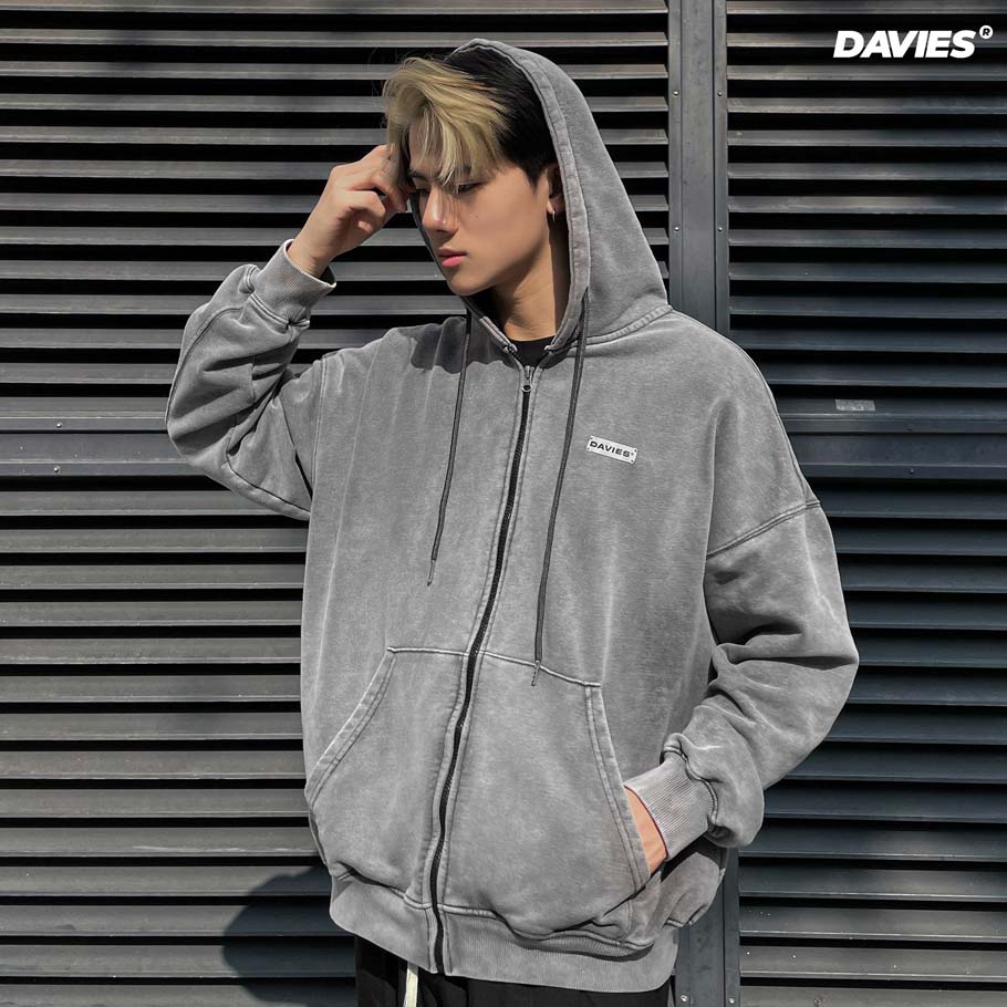 DSW Hoodie Zip Wash Emboss