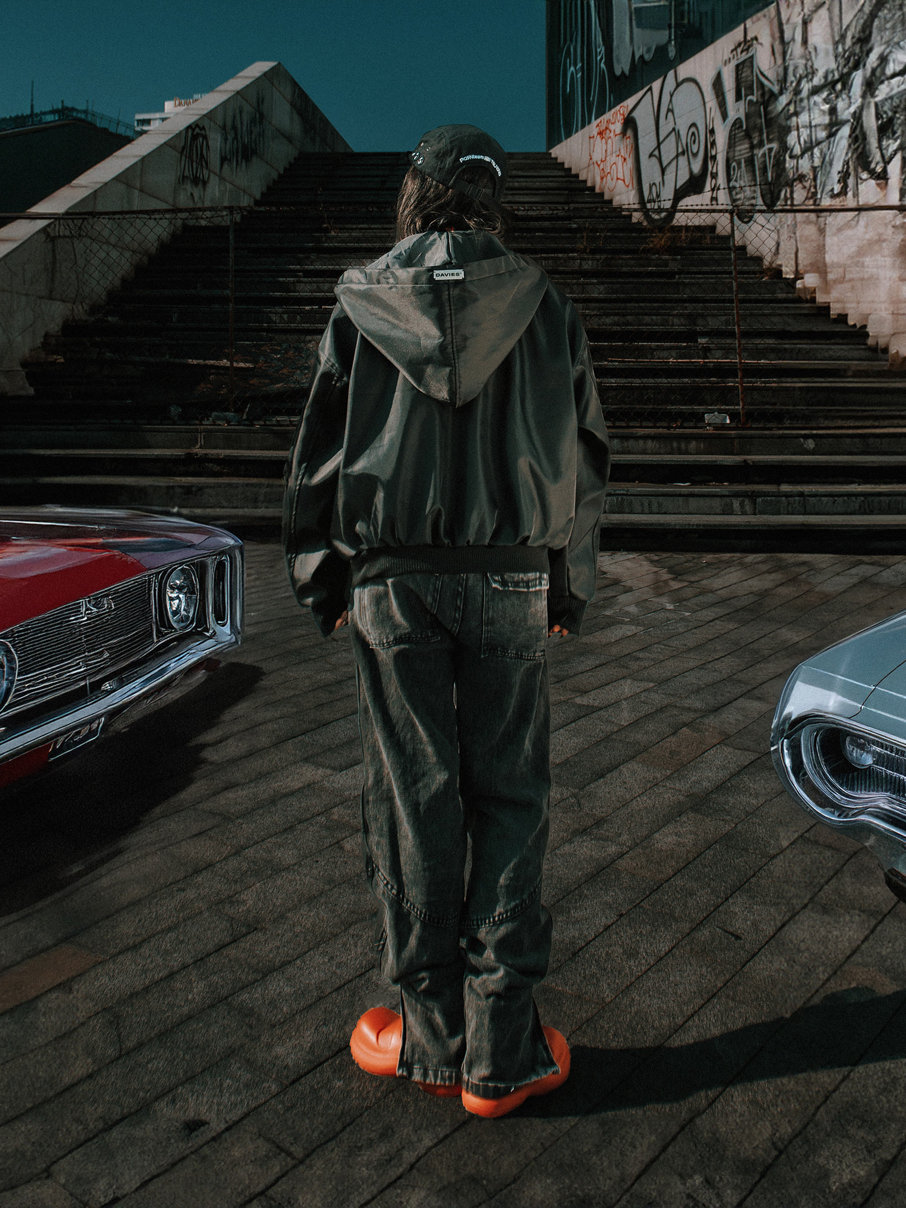 DSW Double Box Hooded Bomber Jacket