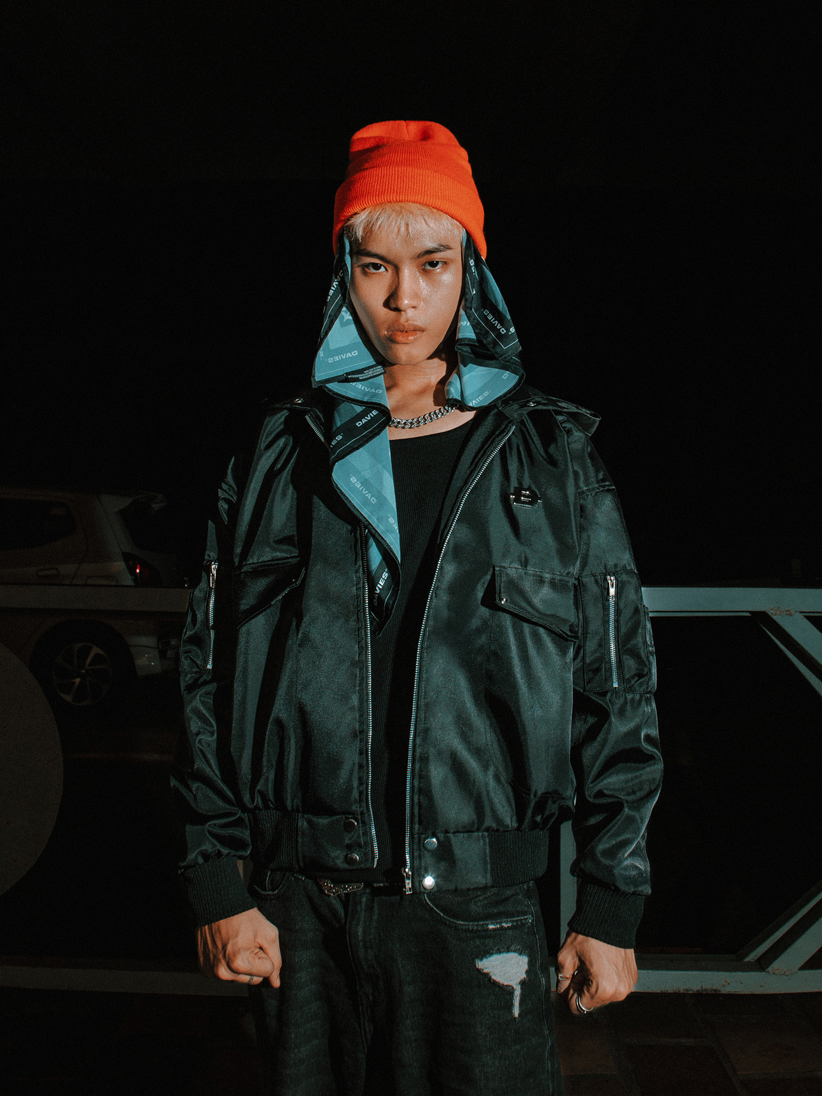 DSW Double Box Hooded Bomber Jacket