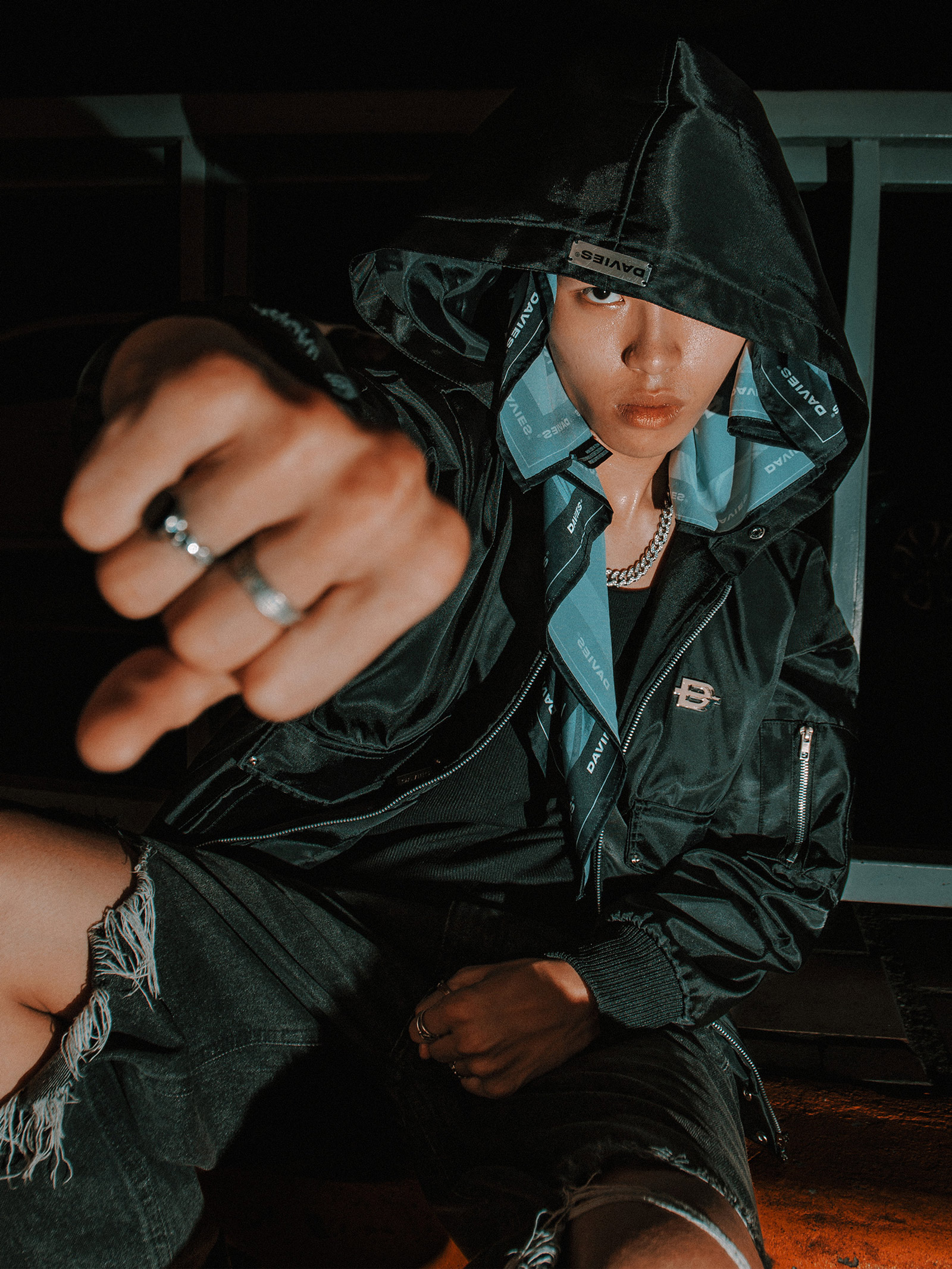 DSW Double Box Hooded Bomber Jacket