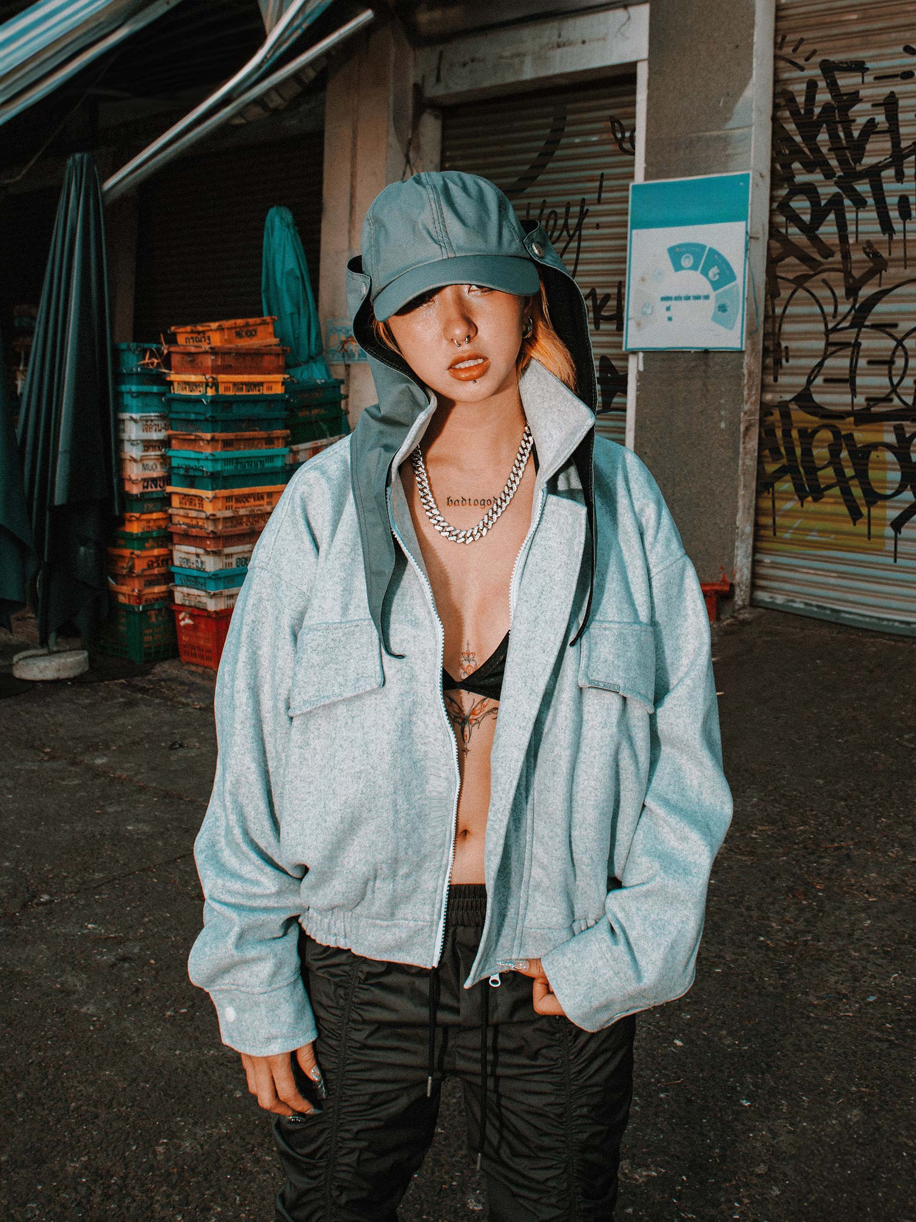 DSW Crop Bomber Jacket Classy