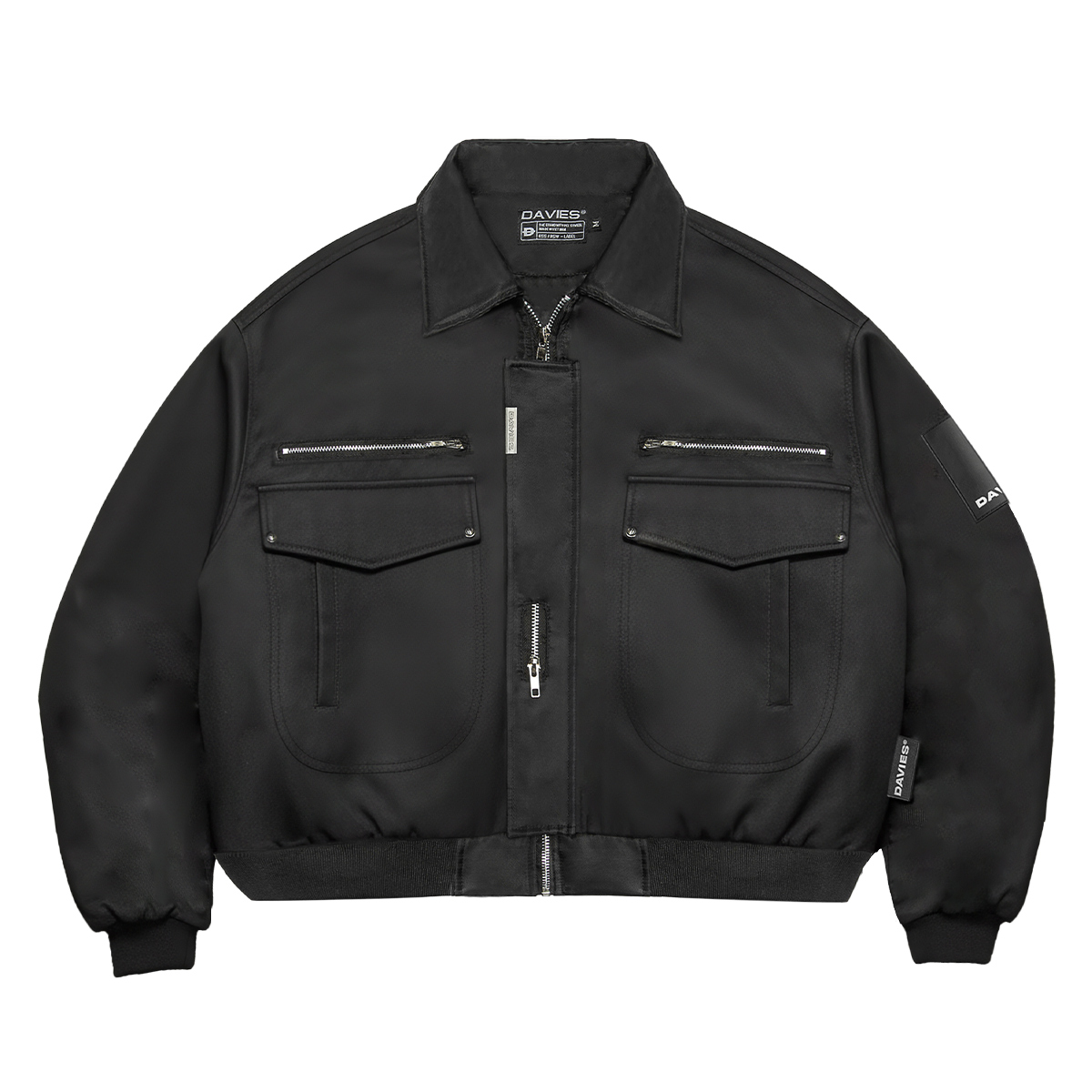 áo khoác bomber nữ nam local brand màu đen vải dù