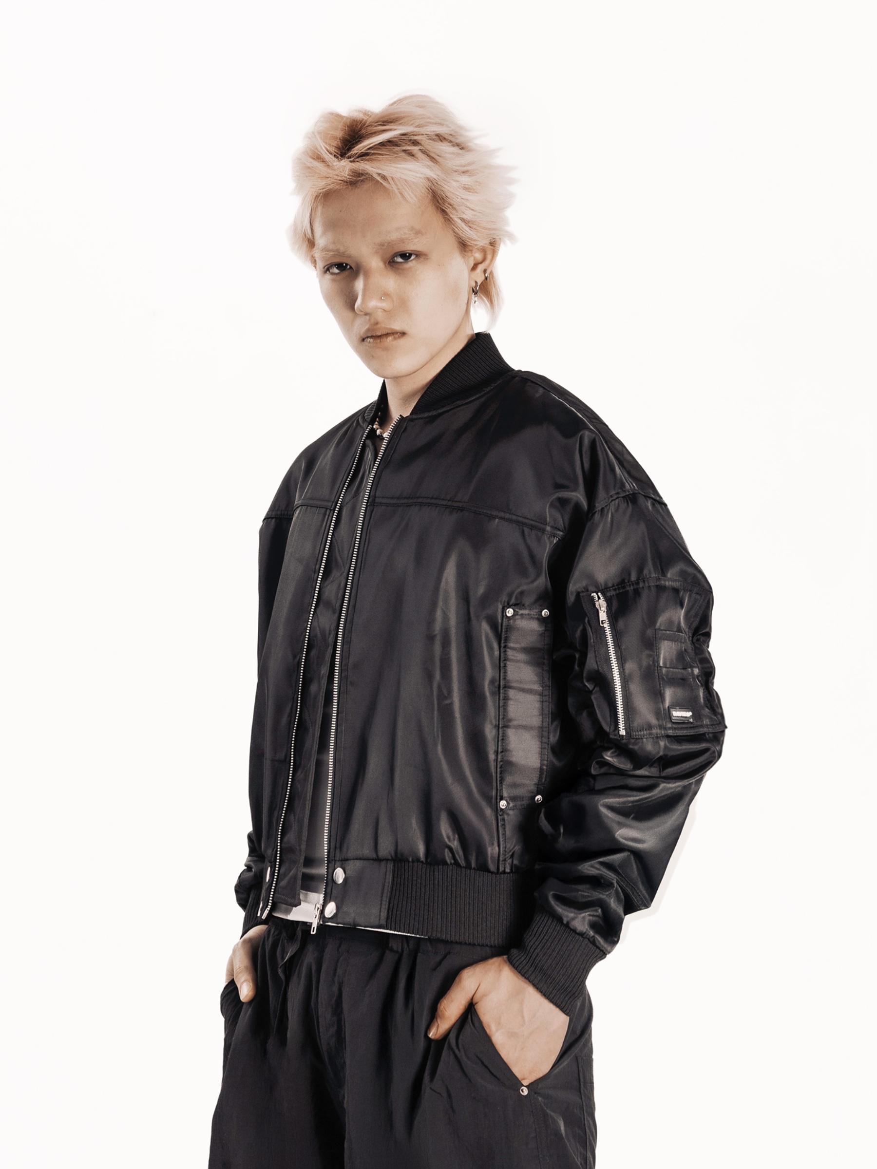 DSW Metal Buttons Bomber Jacket