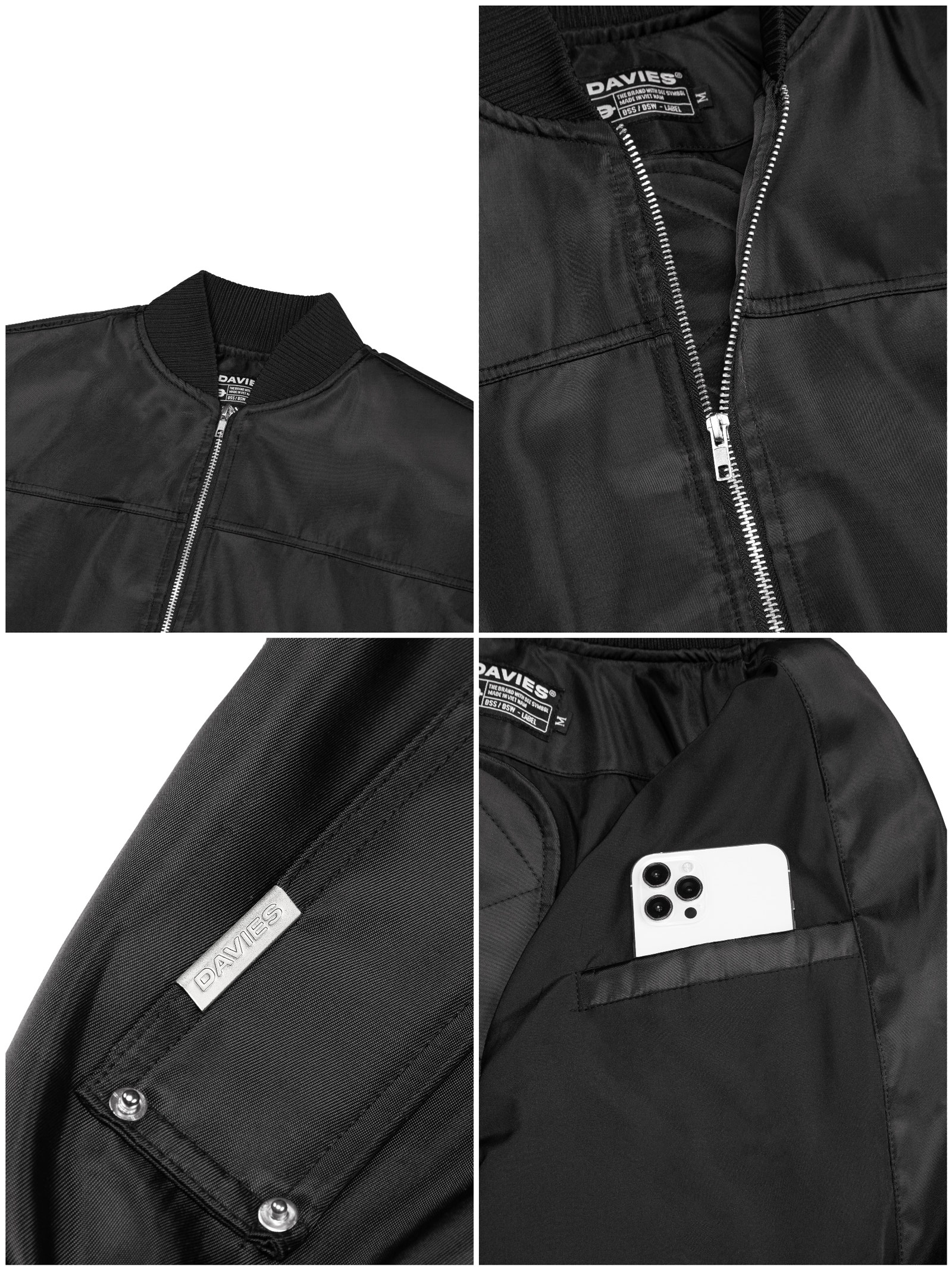 DSW Metal Buttons Bomber Jacket