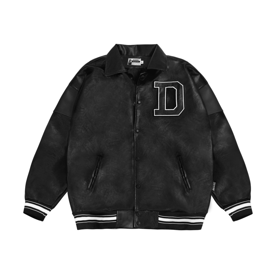 D22-AK4 BMG Leather Varsity Jacket