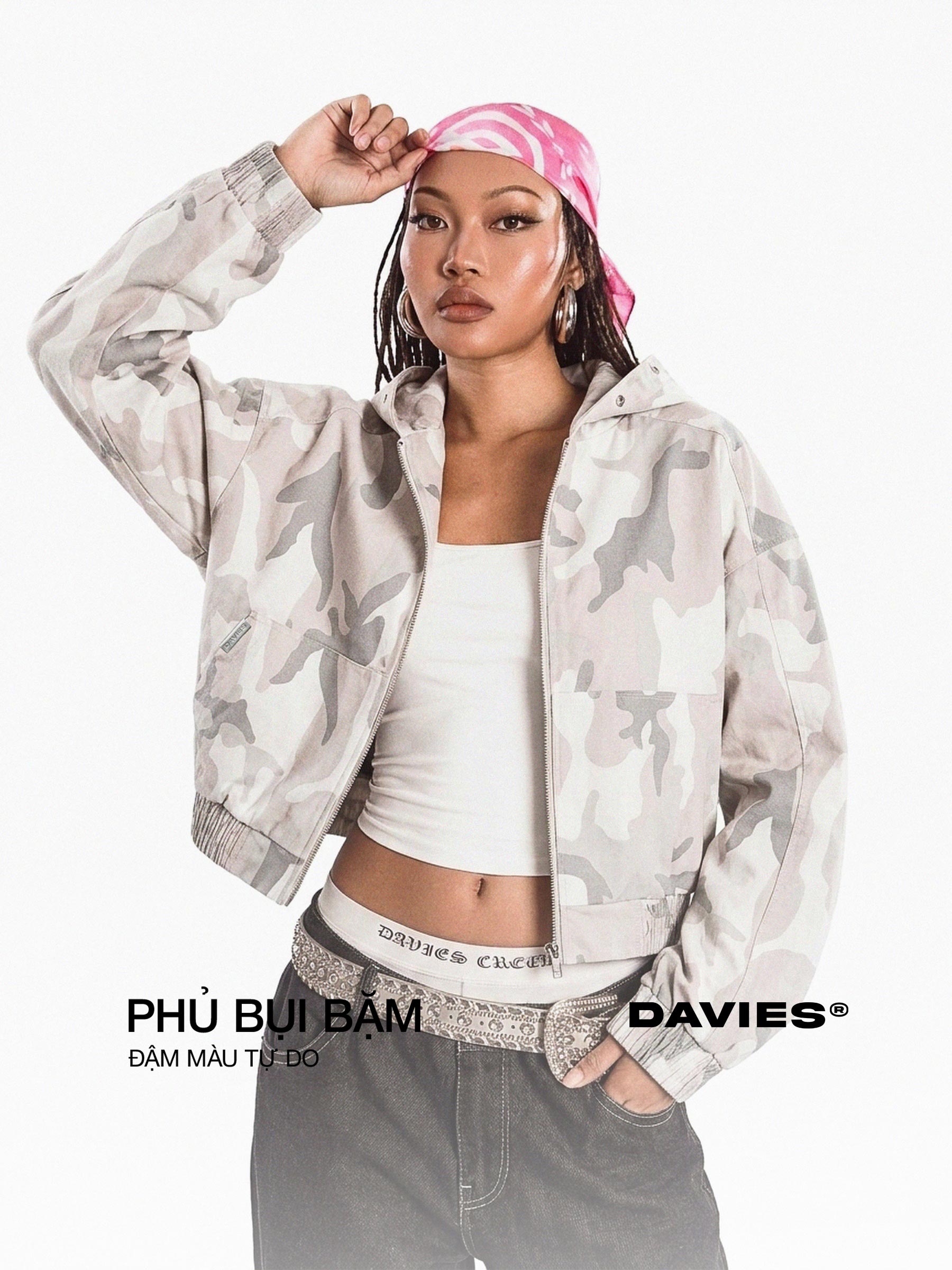 DSW Obscure Cloak Hooded Jacket - Camo trắng