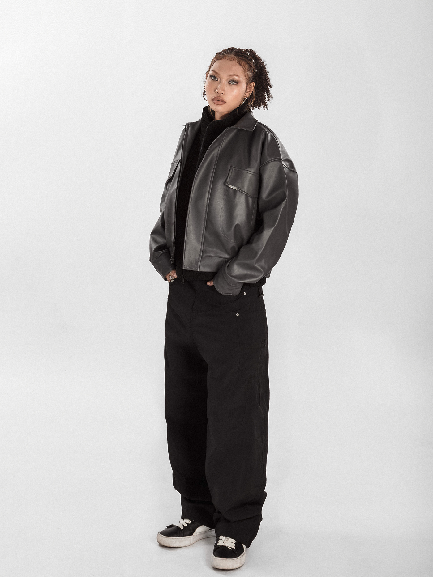 DSW Crop Bomber Jacket Classy