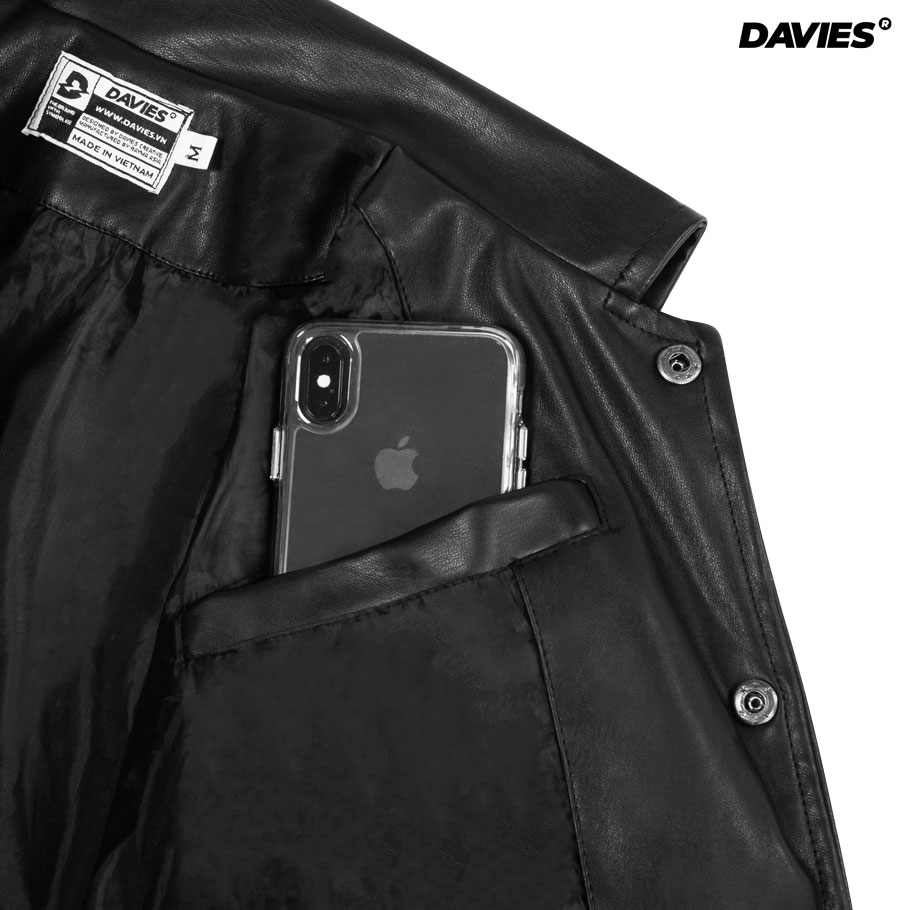 DSS Cropped Leather Varsity Jacket