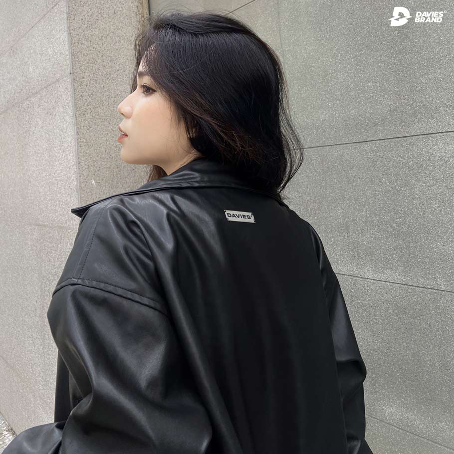 DSS Cropped Leather Varsity Jacket