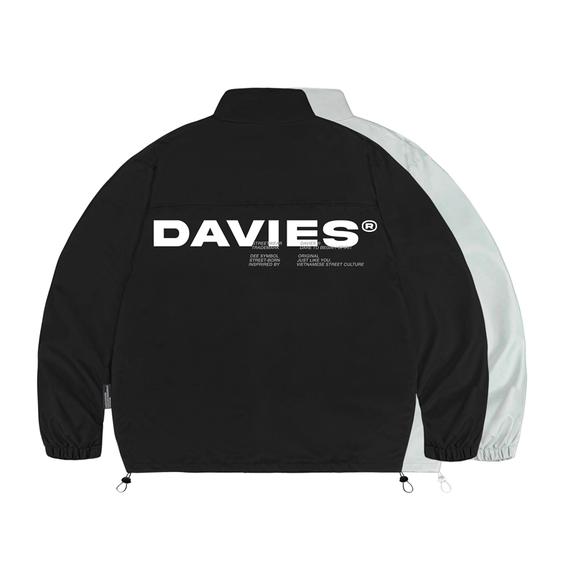 Áo khoác dù local brand form rộng màu đen, xám Davies