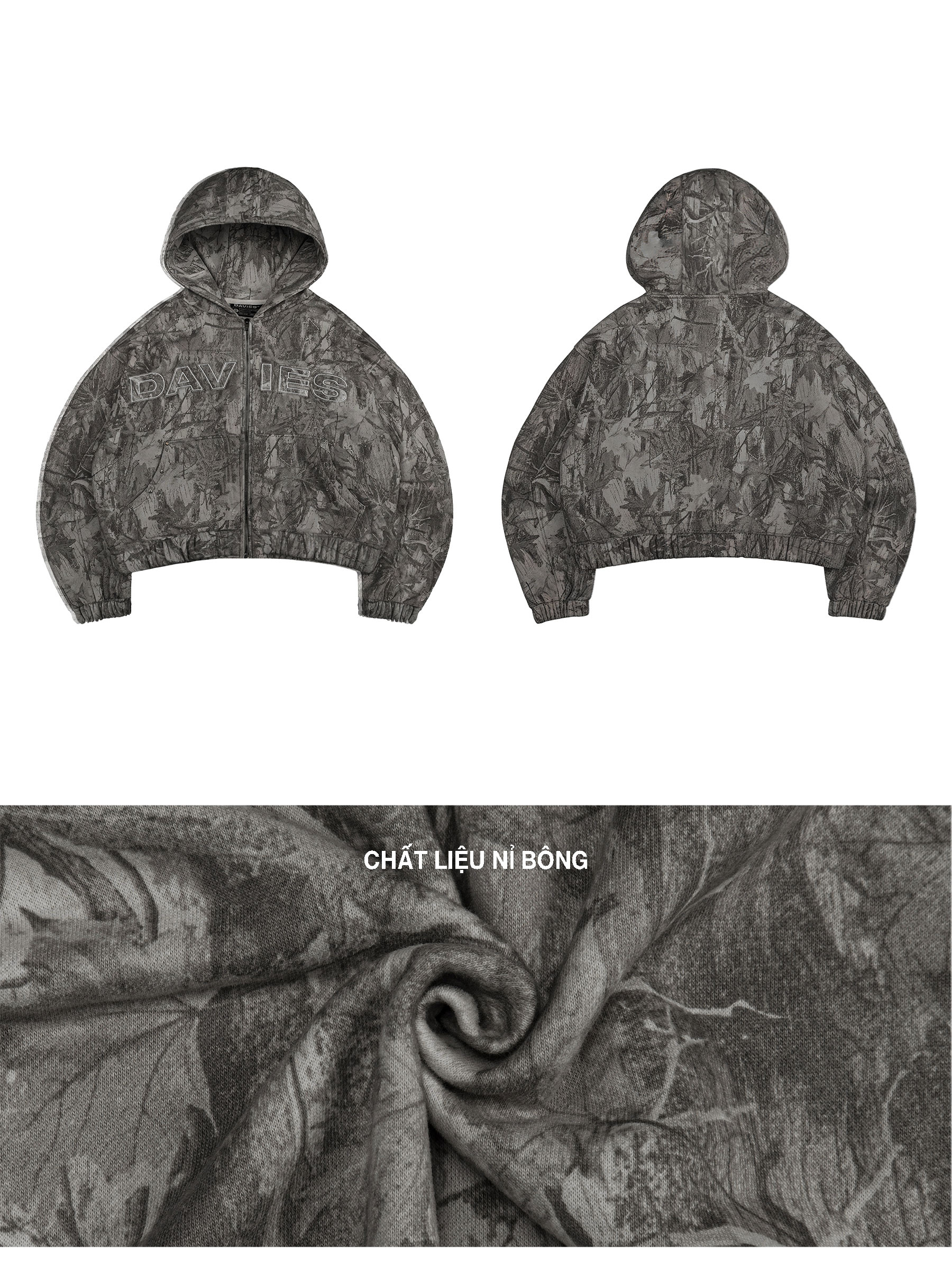 DSW Commando Hoodie Zip - Xám đậm