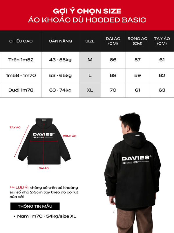 DSW Hooded Basic Jacket - Đen