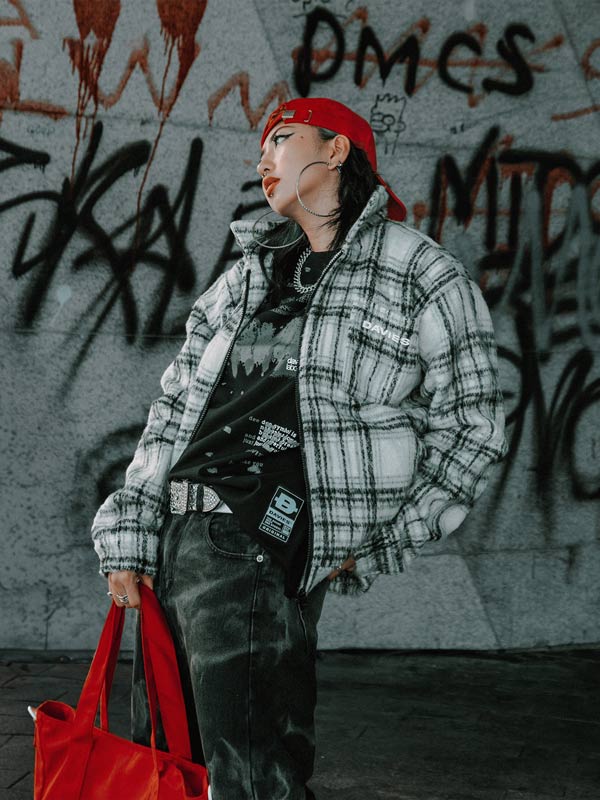 DSW Flannel Double Zip Boxy Jacket