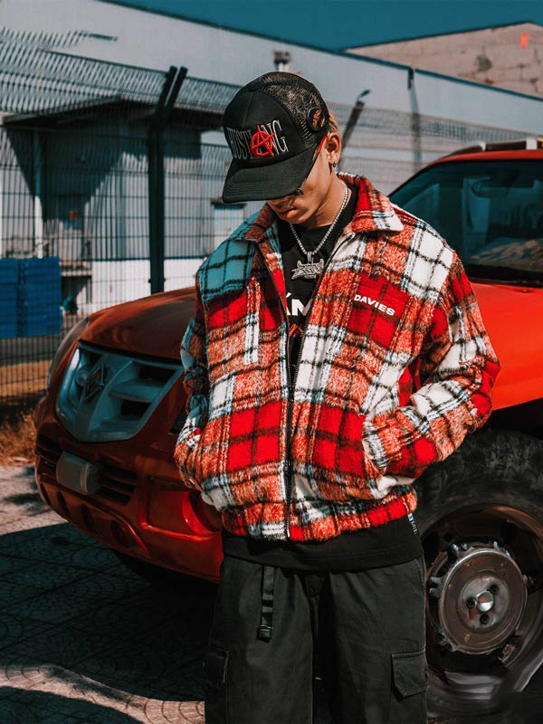 DSW Flannel Double Zip Boxy Jacket