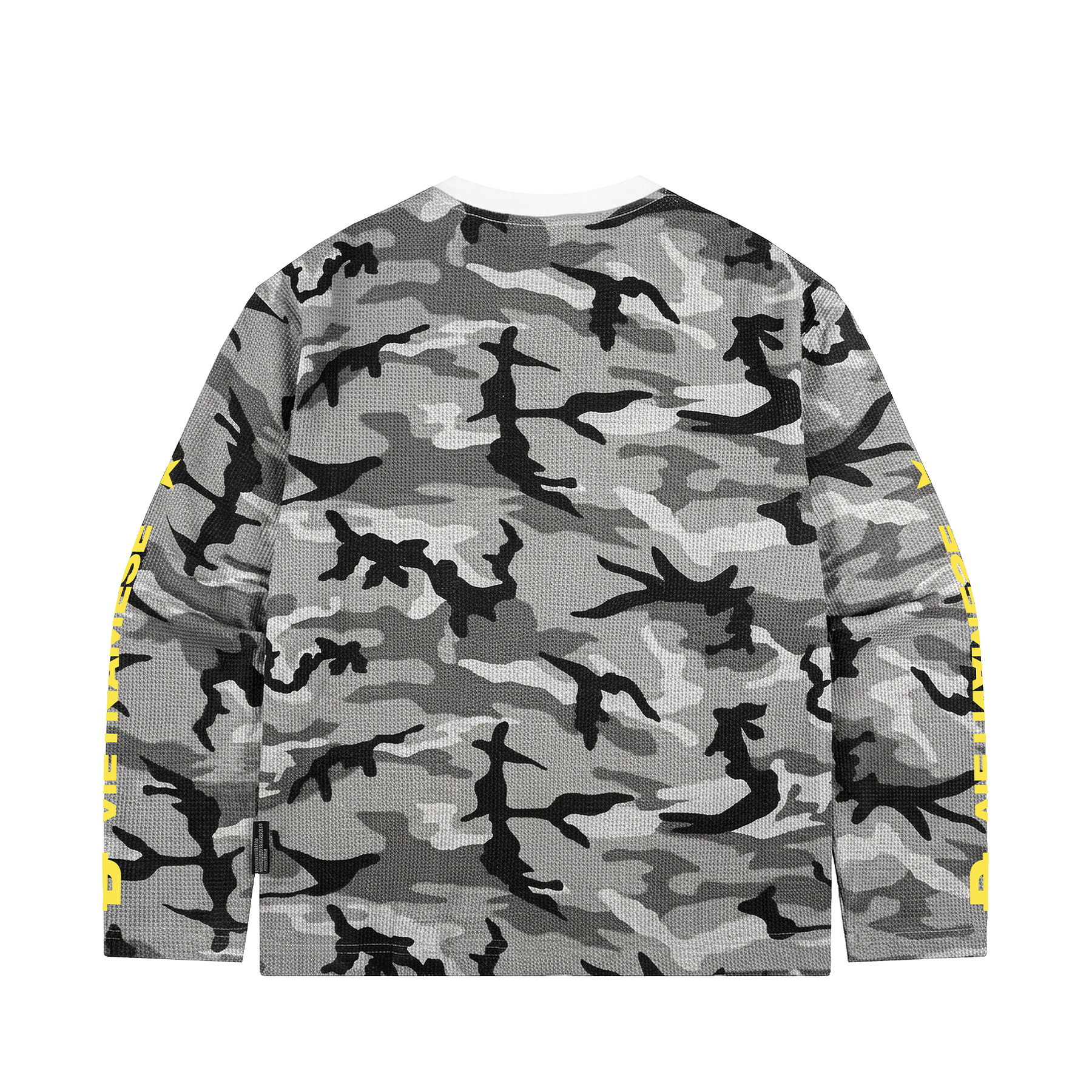 DSW D Waffle Camo Long Sleeve Tee - Xám