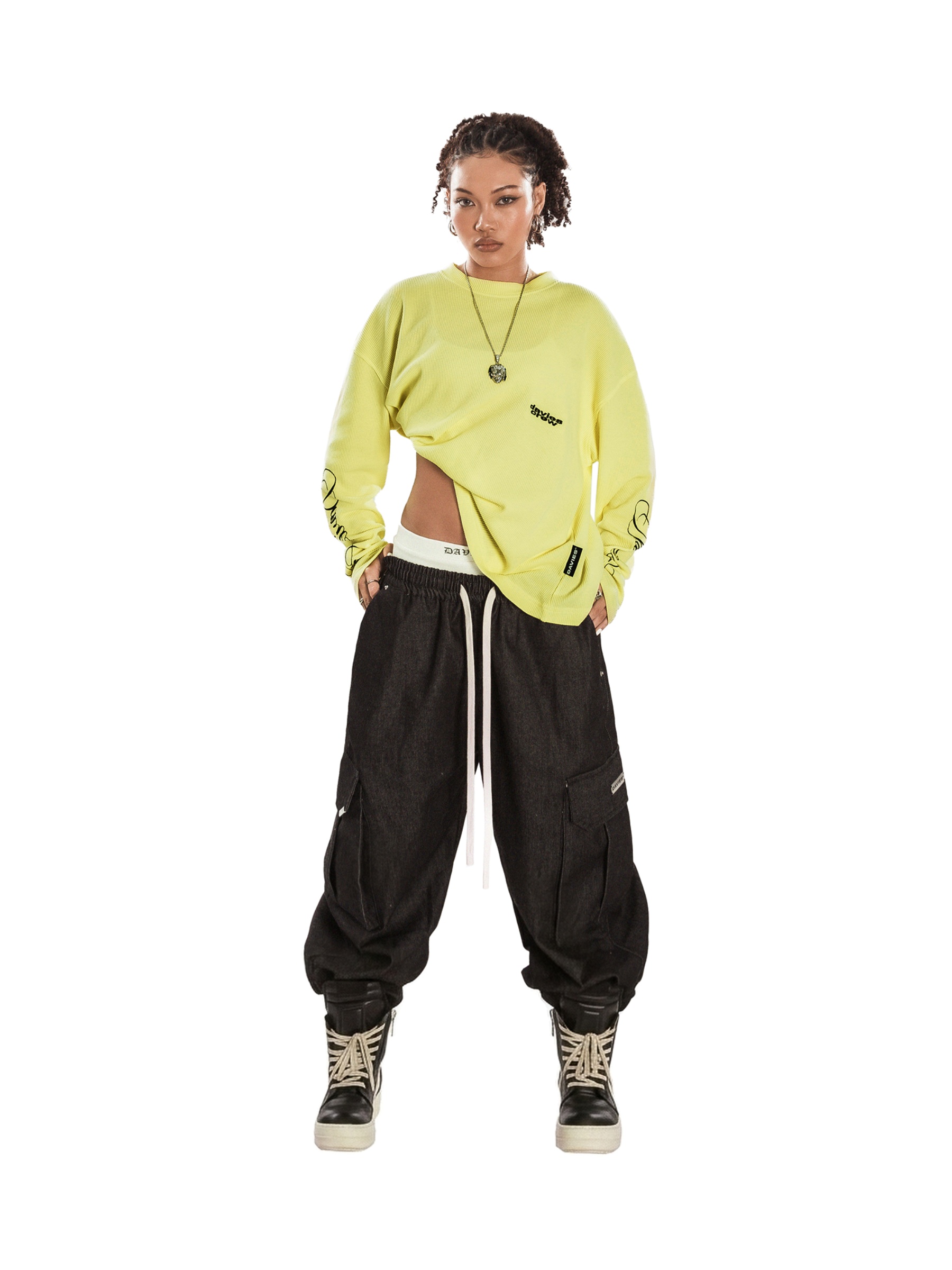DSW Neon Waffle Long Sleeve Tee
