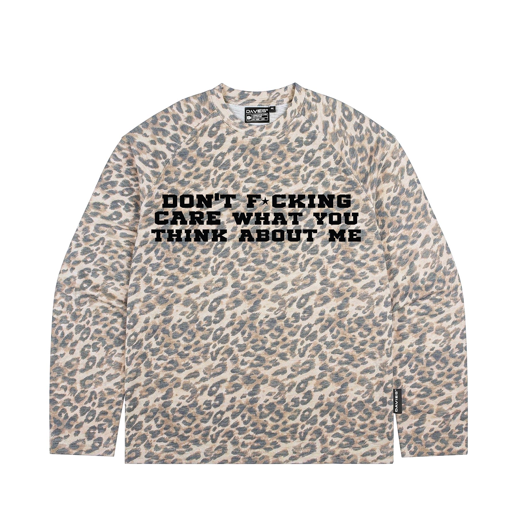 Áo phông tay dài hiphop DAVIES hoạ tiết da beo Textured Slub Tee