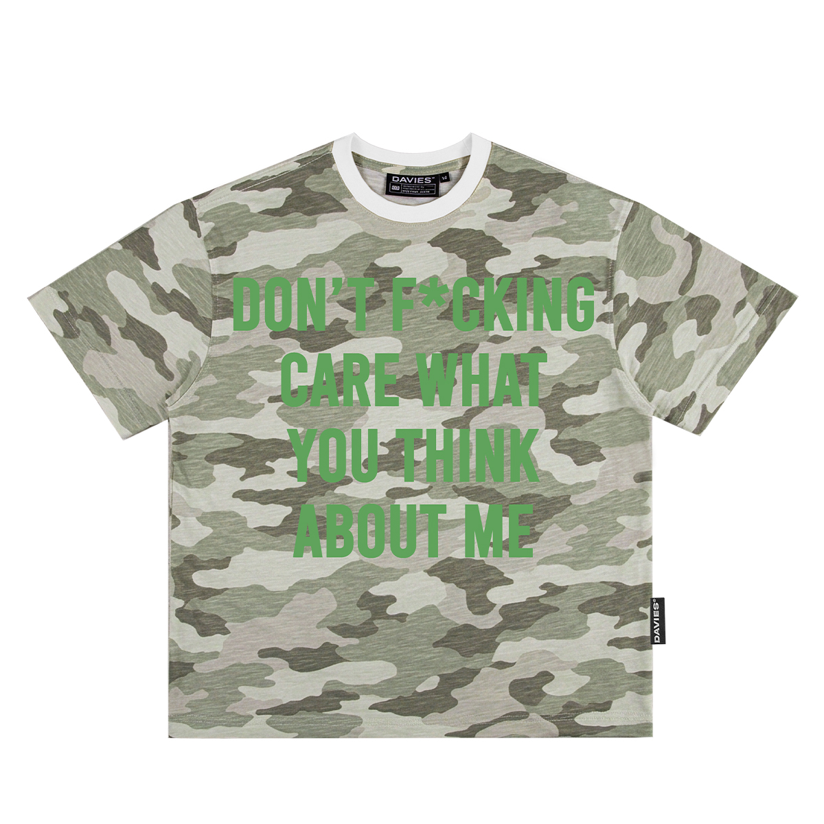 Áo phông phom vừa hiphop DAVIES hoạ tiết camo Textured Slub Tee