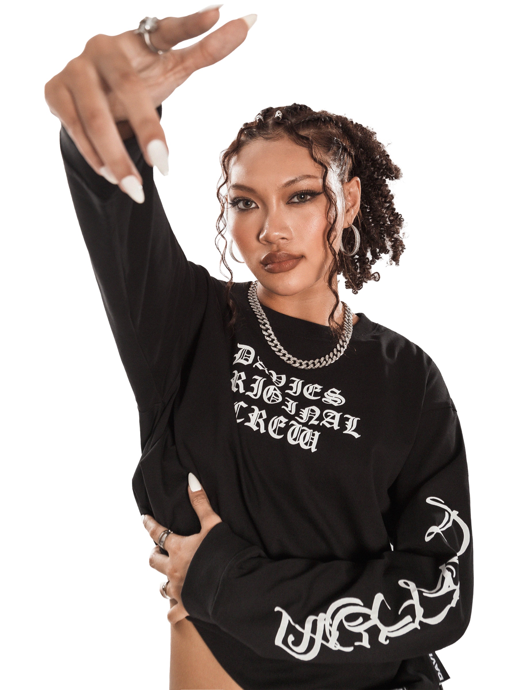 DSW Vesper Runes Regular Long Sleeve Tee - Đen