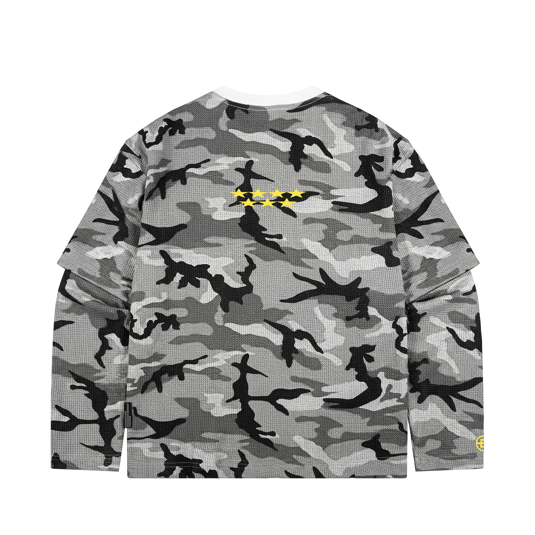 DSW D Waffle Camo Double Layer Sleeve Tee - Xám