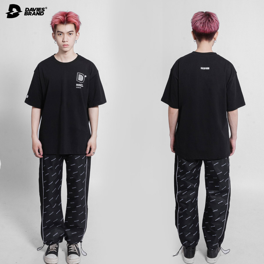 áo thun nam nữ form rộng tay lỡ màu đen