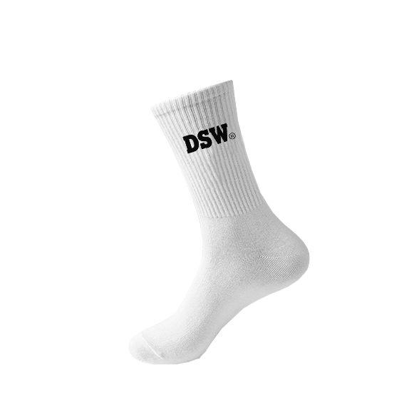 DSW SOCKS LOGO BASIC WHITE