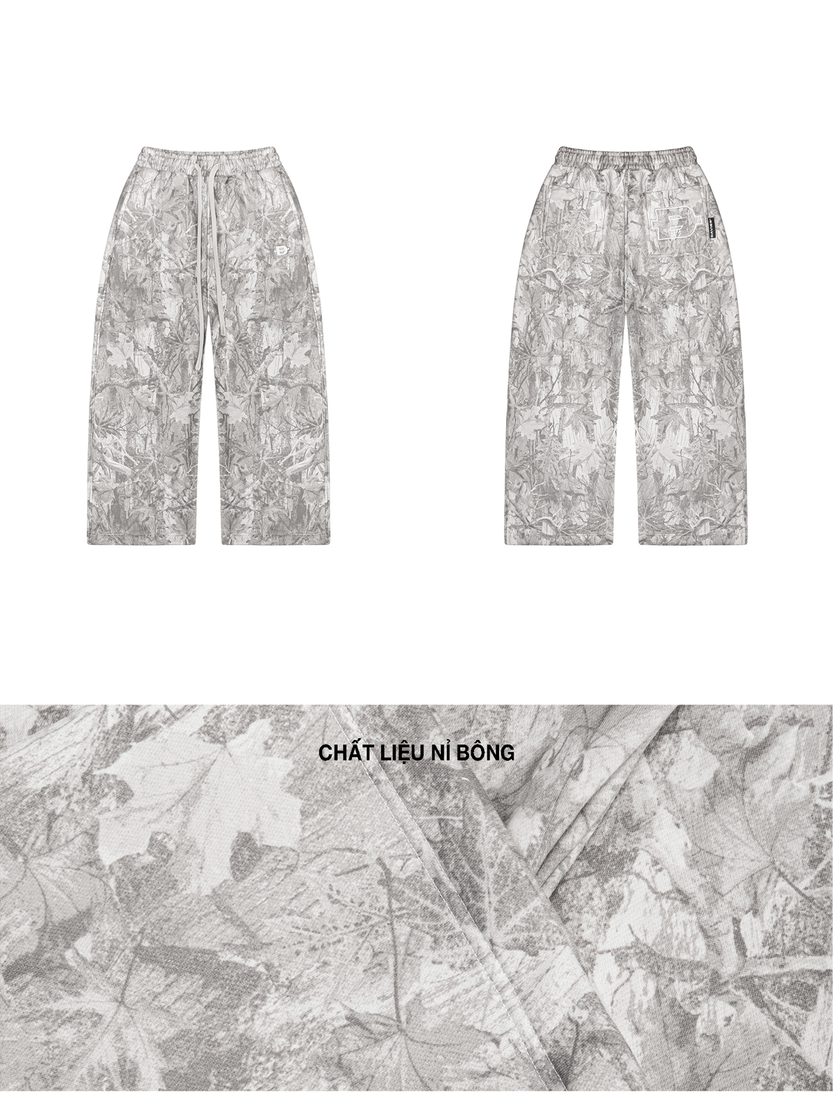 Quan Rapper Sweatpants Quần nỉ ống rộng cạp chun DAVIES hoạ tiết lá rừng Commando Sweatpants ...