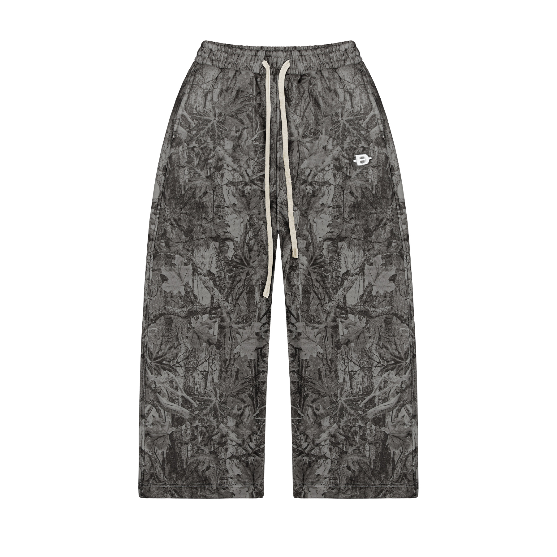 Quần ống rộng nỉ bông DAVIES lưng thun hoạ tiết lá rừng