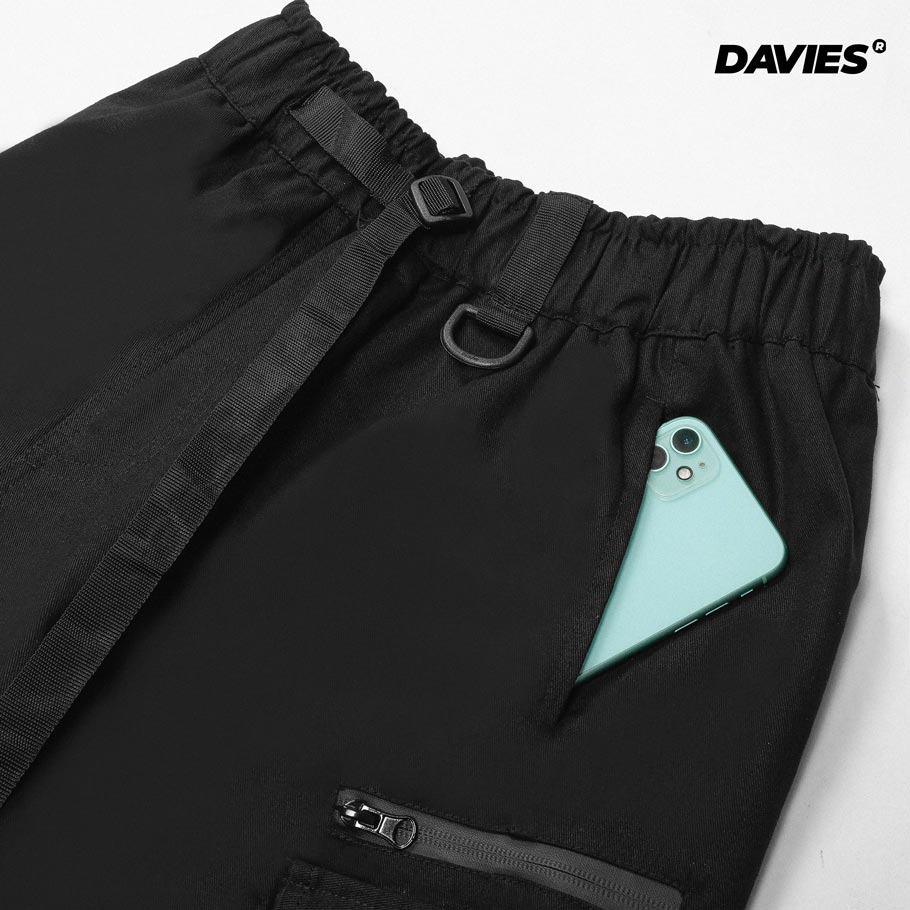 quần short nam đẹp màu đen local brand Davies