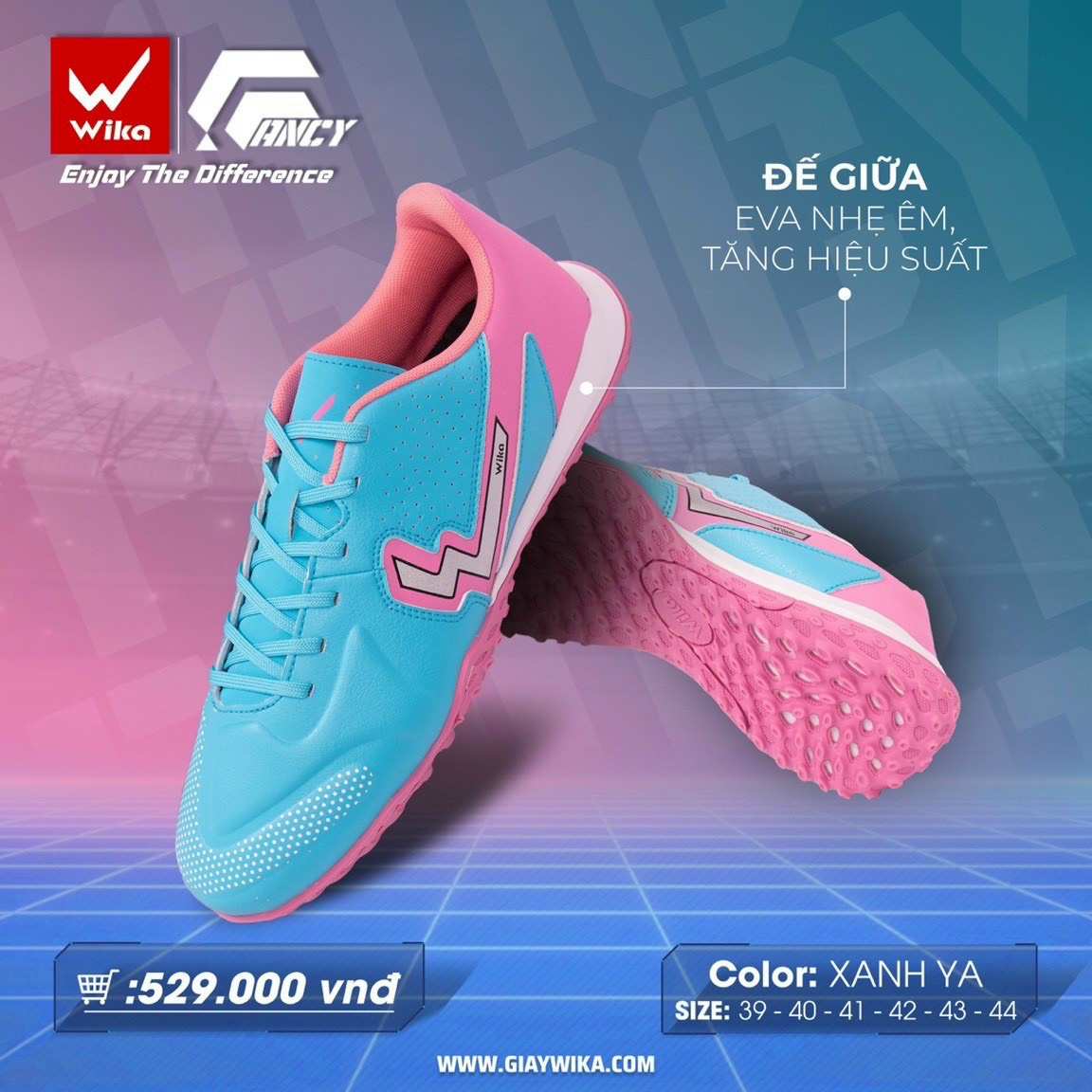 GIẦY WIKA FANCY XANH HỒNG