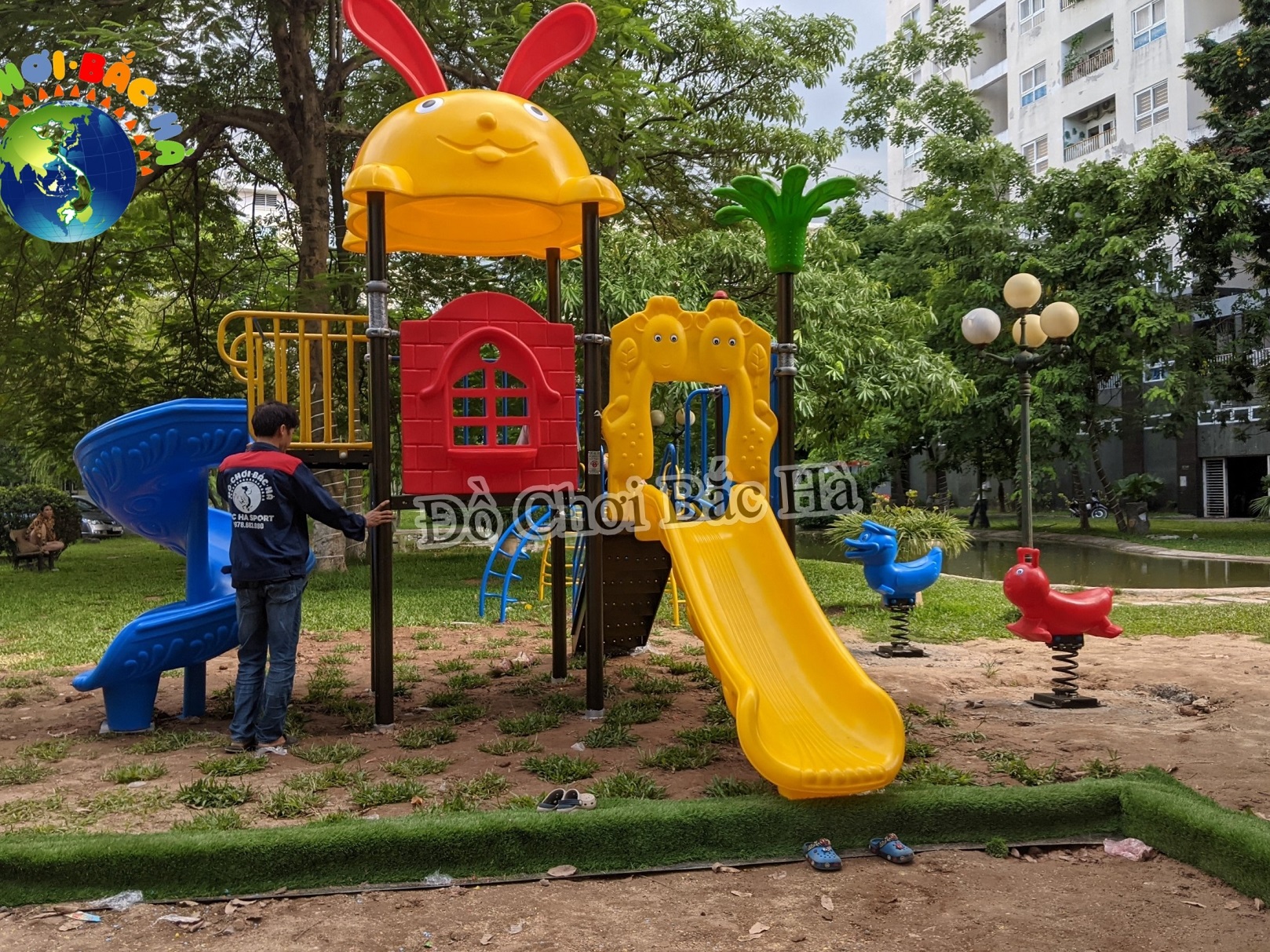 Cung cấp, lắp đặt khu vui chơi ngoài trời cho chung cư ct8, KĐT Việt Hưng, Long Biên, Hà Nội