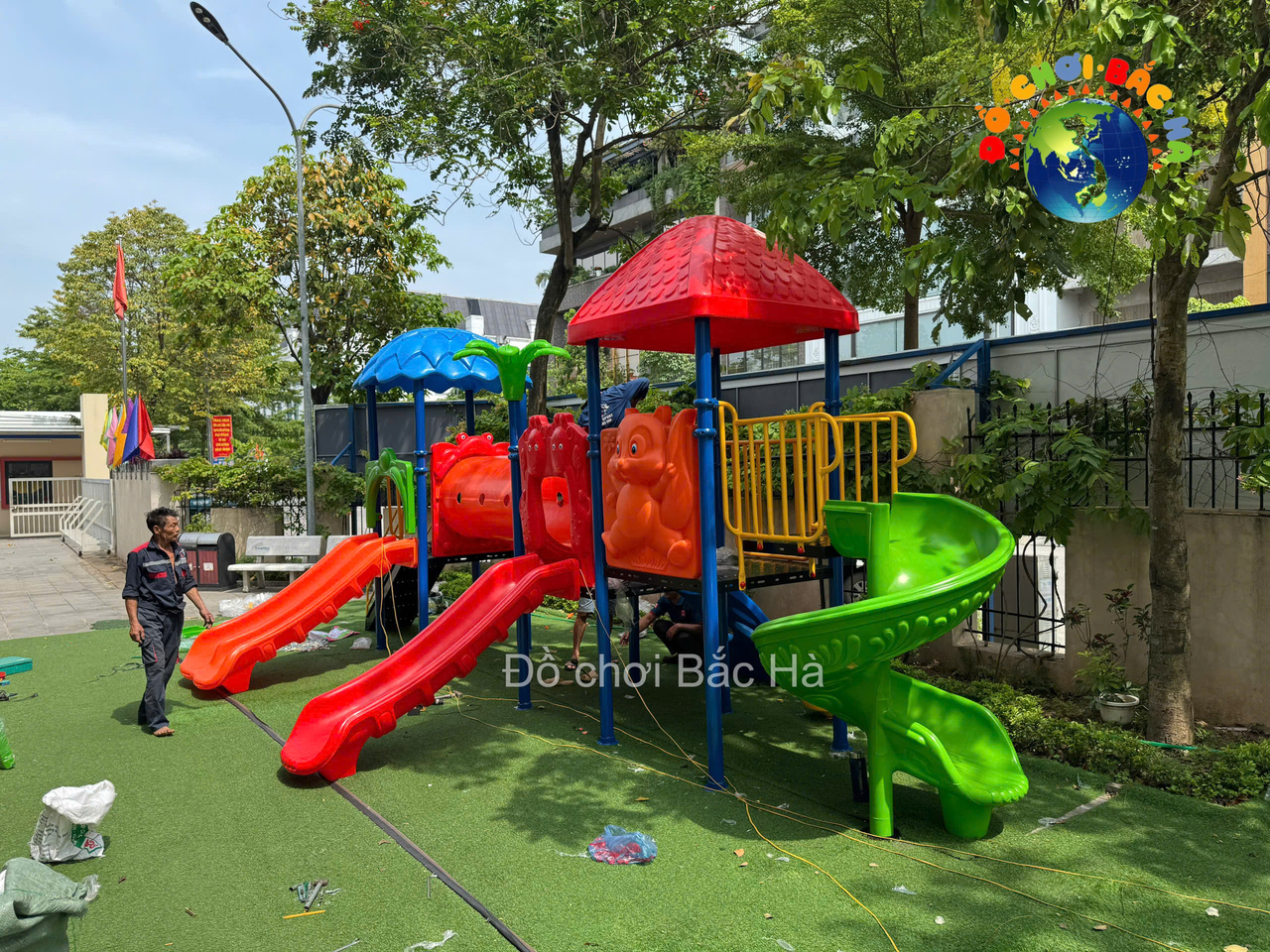 Tư Vấn Lắp Đặt Sân Chơi Trẻ Em Tại Trường Mầm Non TimeWay Đông Anh - Hà Nội