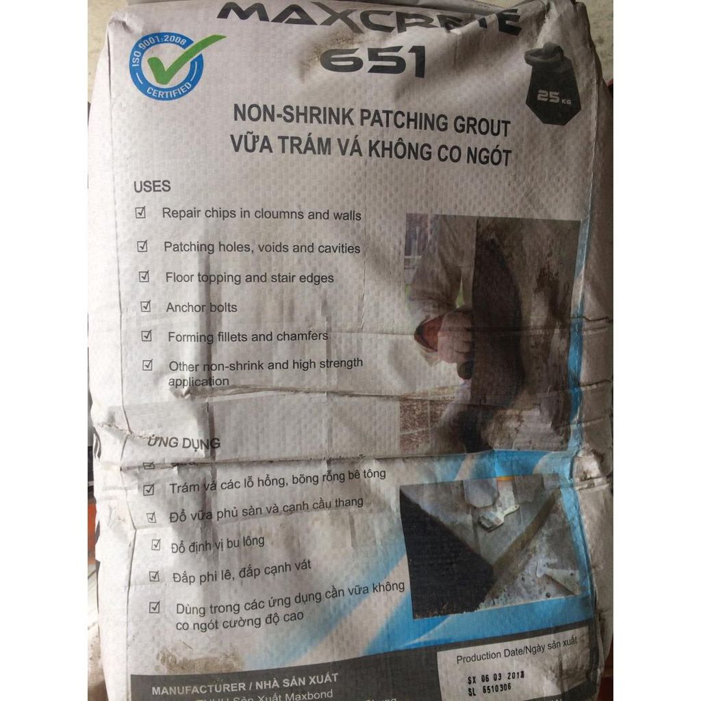 Dòng sản phẩm vữa bê tông Maxcrete 651