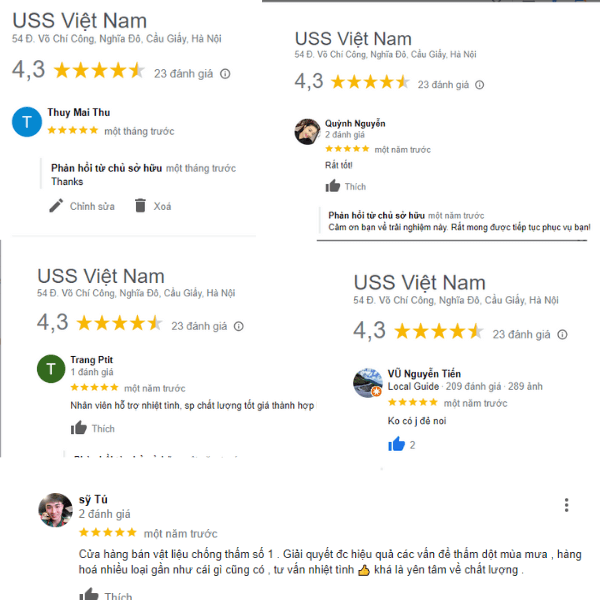 Các đánh giá tích cực của khách hàng về sản phẩm và dịch vụ của công ty USS Việt Nam