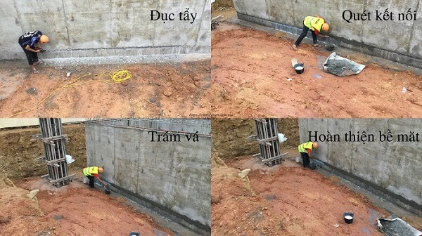 các bước xử lý mạch ngừng sau khi đổ bê tông