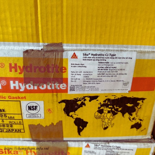 Sika Hydrotite CJ Type đóng thùng 4 cuộn mỗi cuộn 10m, tổng 40m