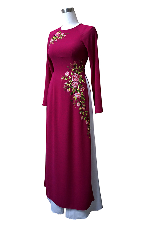 Áo dài thêu hoa hồng Áo dài Minh Nguyệt Áo Dài Thêu Hoa Hồng Áo Dài Minh Nguyệt