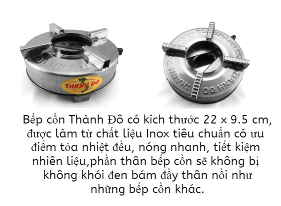 Bếp cồn Inox tròn Thành Đô
