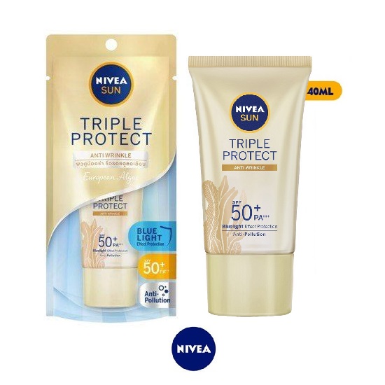 Kem Chống Nắng Nivea Ngăn Ngừa Lão Hóa Tảo Biển 40ml Triple Protect Anti Wrinkle SPF50+ PA+++