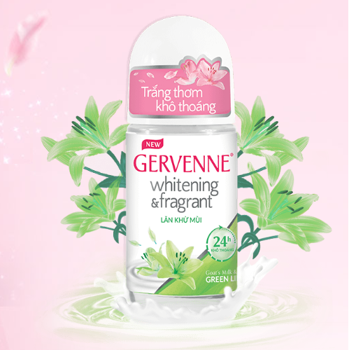 Lăn khử mùi Gervenne trắng da hương nước hoa Lily xanh 50ml