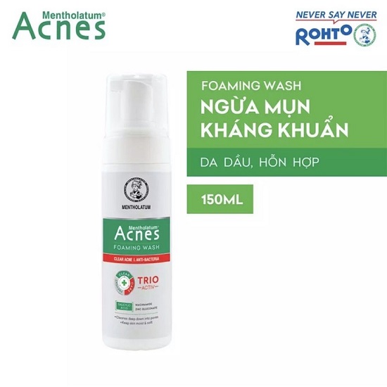 Sữa Rửa Mặt Acnes Tạo Bọt Làm Sạch Da, Ngừa Mụn 150ml Foaming Wash