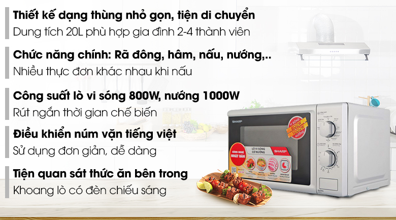 Lò vi sóng Sharp R-G226VN 20 lít