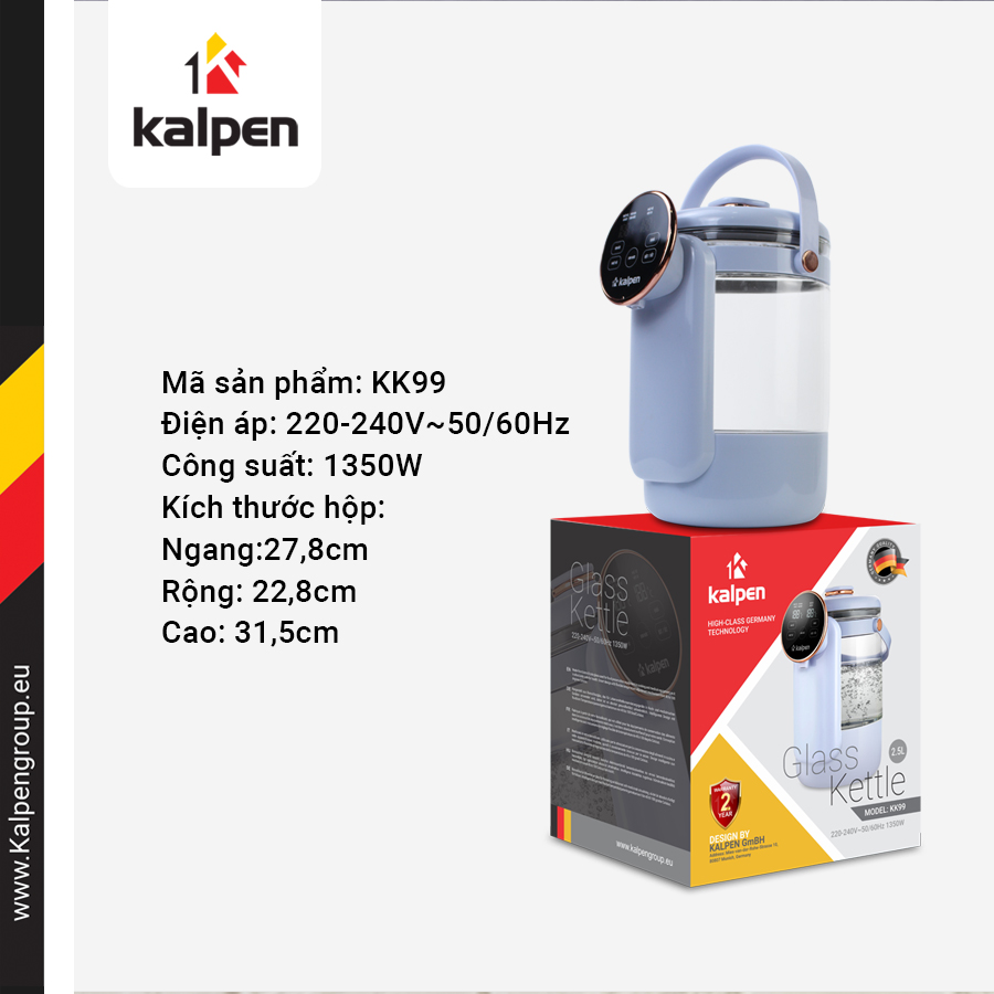 Bình Thuỷ Điện Siêu Tốc Kalpen KK99 2.5L