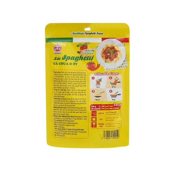 Xốt mì Spaghetti vị cà chua và ớt Ottogi gói 110g