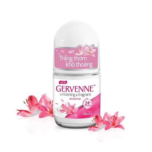 Lăn khử mùi Gervenne trắng da hương nước hoa Lily Hồng 25 ml