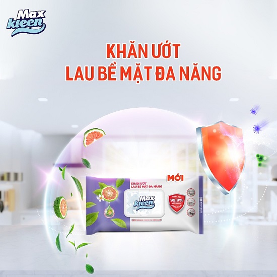 Combo Nước + Khăn Ướt Lau Bề Mặt Đa Năng MaxKleen