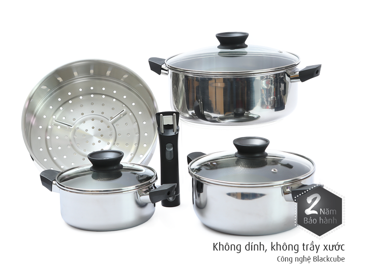 Bộ 3 nồi cán rời blackcube KC-3POT8P